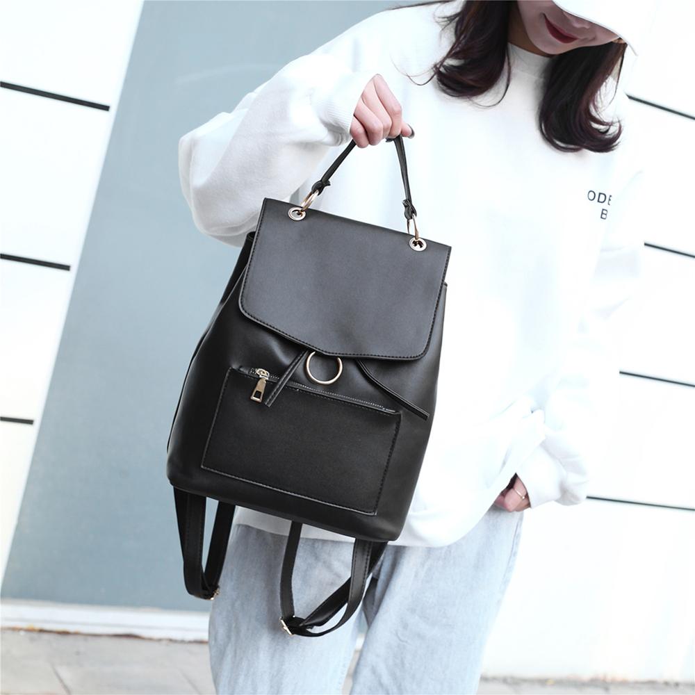 Women Travel Backpack Soft PU Leather Backpack Girls School Bags Teenager Leisure Shoulder Bag