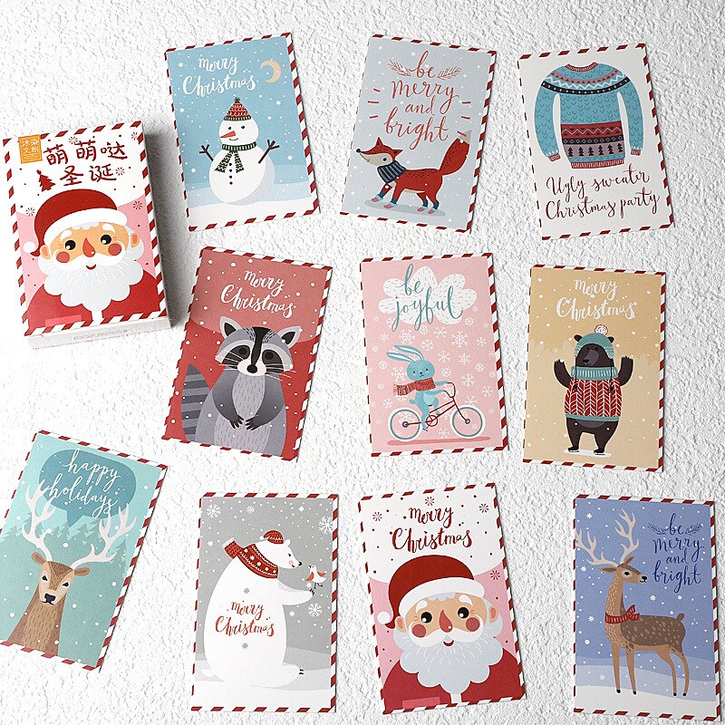 28 Sheets/Set Merry Christmas LOMO Card DIY Mini Greeting Card Warm Christmas Eve Wishes Message Card: D