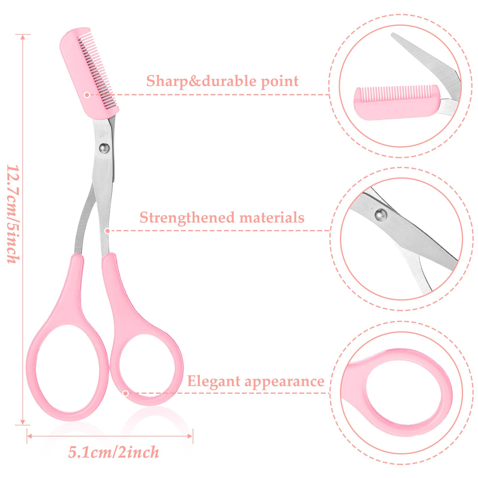 Wenkbrauw Trimmer Schaar met Kam Wenkbrauw Vormgeven Cut Schaar Antislip Vingergrepen Ontharing Schoonheid Accessoires