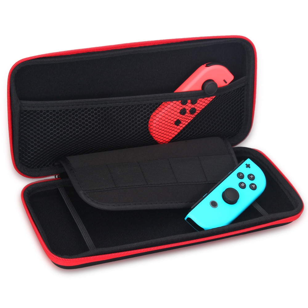 Nintend switch ns console saco de armazenamento de transporte tpu grip caso escudo da pele alta luz protetor de tela capa de silicone 8 em 1 kit