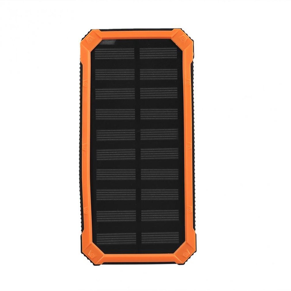 Large Capacity Solar Power Bank Cell Phones Battery Pack Portable Wireless Power Bank for Smartphones: Orange