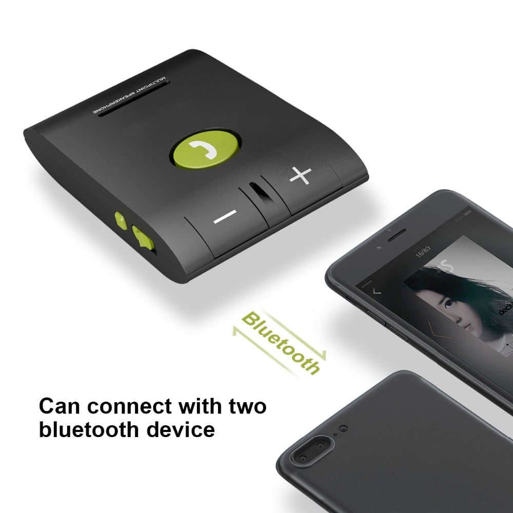 Siparnuo Wireless Aux Car Bluetooth Speaker Phone Hands Free Speakerphone with USB Bluetooth Handsfree Carkit