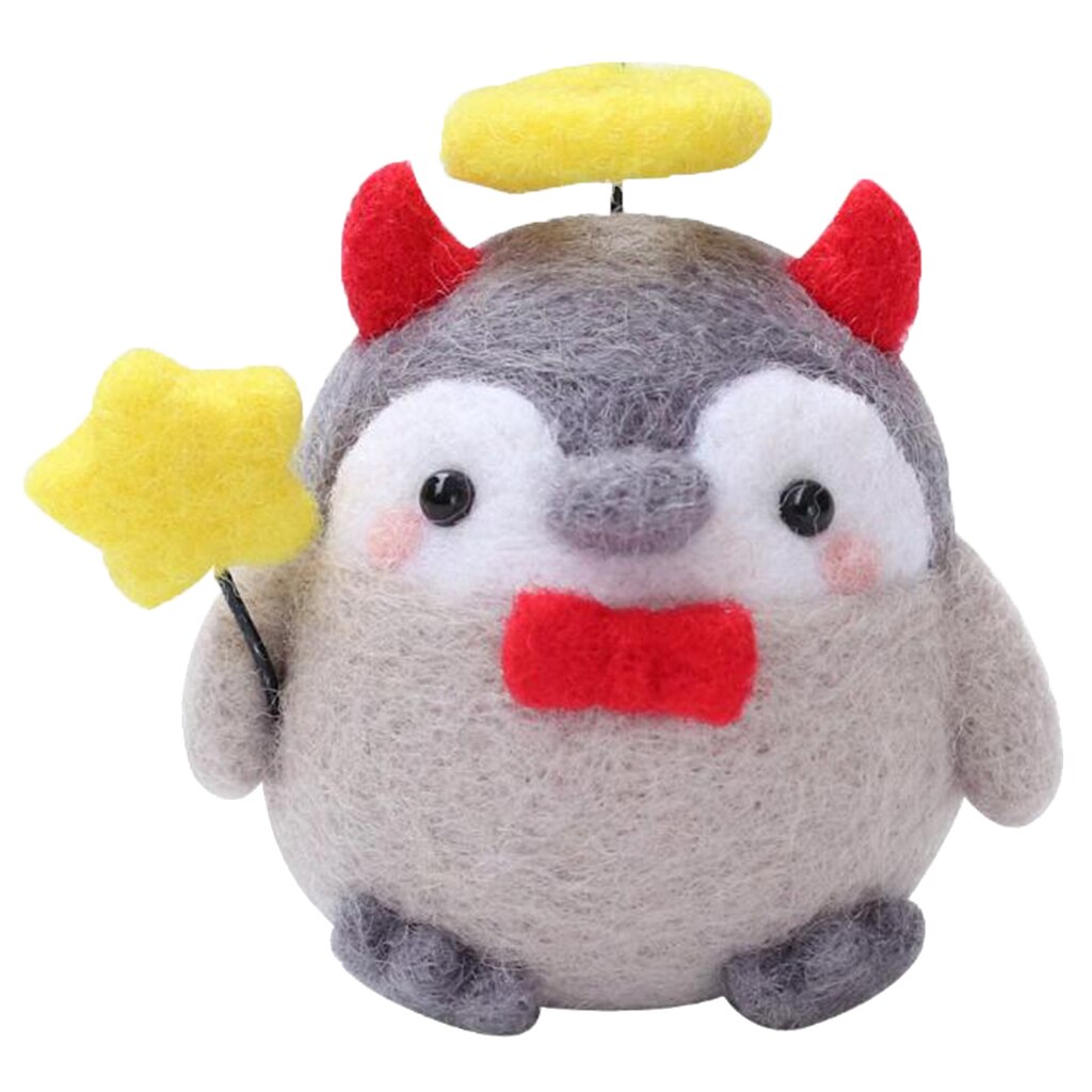 Craft Penguin Felting Kit Foam Mat 100% Wool Children's Day Festival: Style 3
