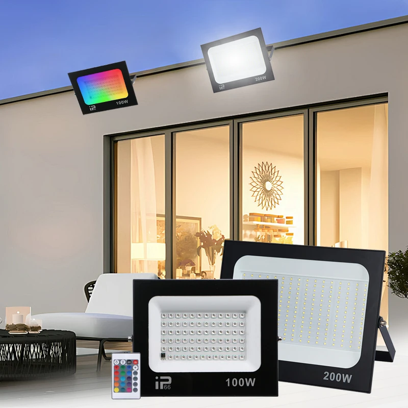 Led-projektør spotlight rgb led-projektør udendørsbelysning vandtæt væg garage fitnesscenter landskabsbelysning  ac220v stk.