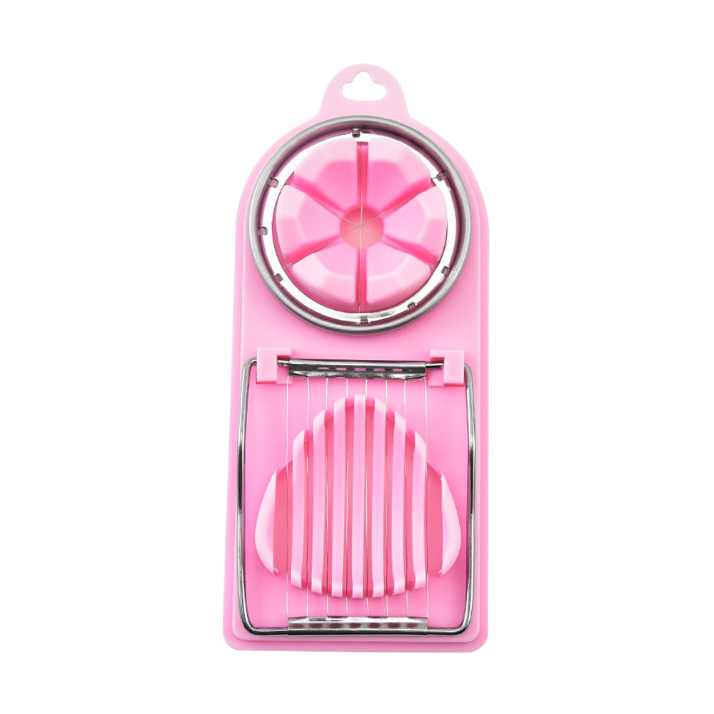 2 In1 Stainless Steel Egg Cutting Egg Cutter Egg Slicer Sectioner Cutter Mold Flower-Shape Luncheon Meat Cutter Kitchen Gadgets