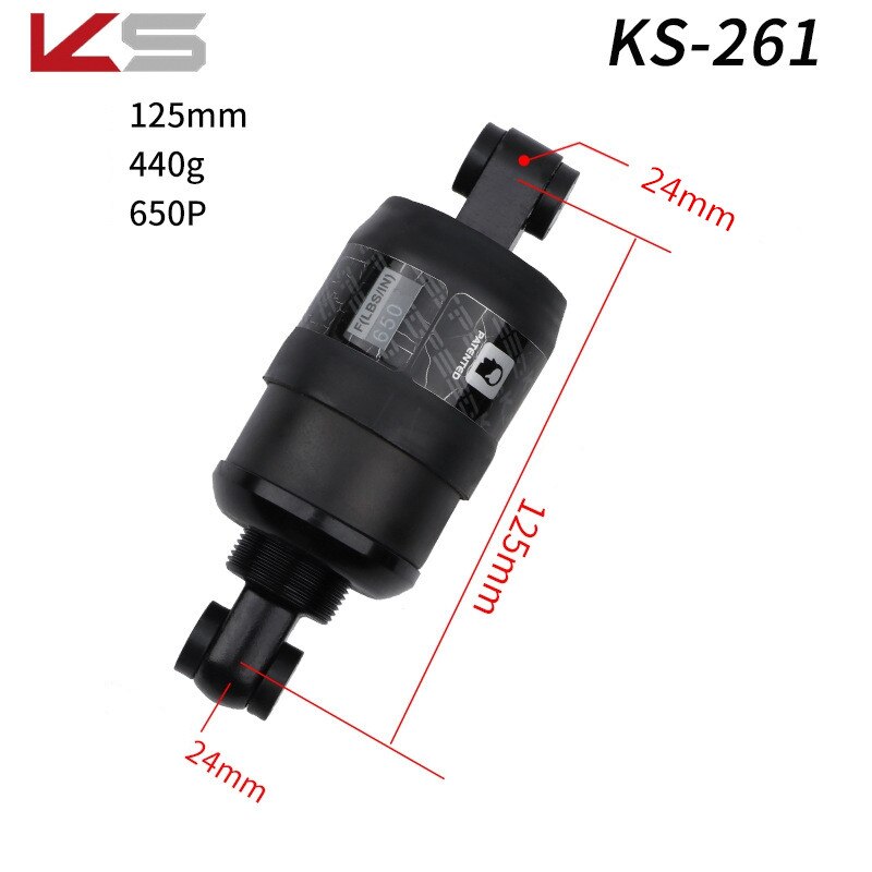 KS KS-261 Shock Absorber MTB Mountain Bike Rear Shocks Spring Damper 120-170mm Electric Scooter Folding Bicycle Parts: KS-261 125mm 650P