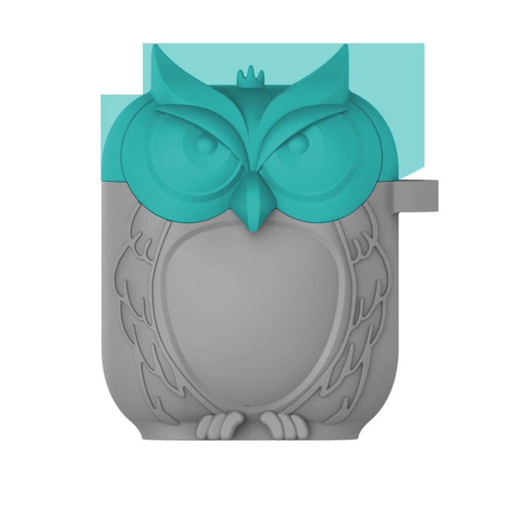 Groupe Vertical Vertical pour Apple AirPod Chic Unique hibou forme Gel de silice écouteur étui de protection couverture r29: green and gray