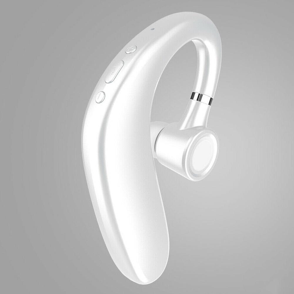 Wireless Bluetooth Earphone Business Headsets with Mic Handsfree call Ear-hook Earphones For iPhone Android IOS: White