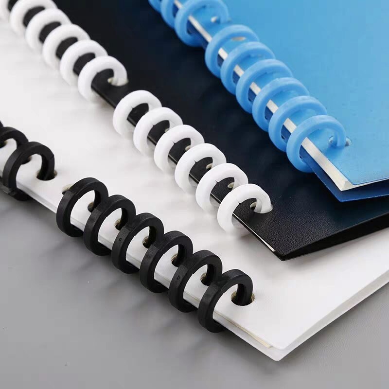 Anillo de encuadernación de plástico para álbum de recortes, círculos de hojas sueltas con 25 agujeros para calendario, para A4, A5, A6, cuaderno de papel, papelería de oficina, 100 Uds.