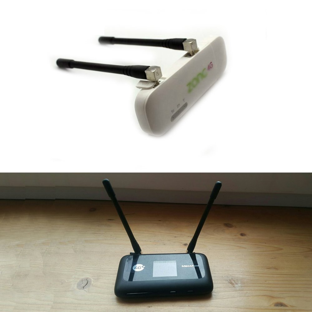 Eightwood 2 stk mini gummi  ts9 antenne ,4g lte antenne for usb modem mifi mobil wifi hotspot