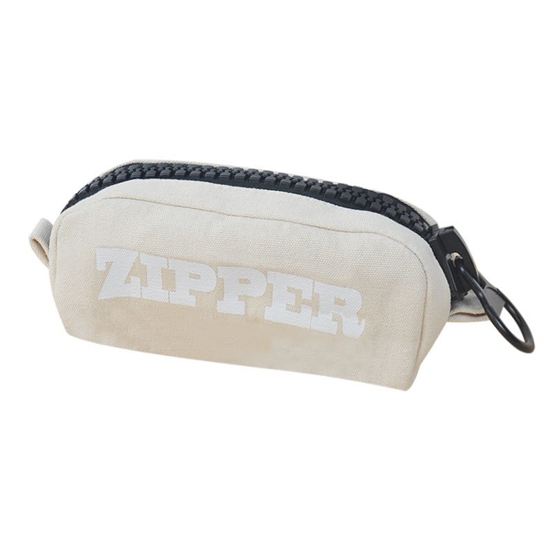 Duży zamek piórnik płótno zamek błyskawiczny szkolne pióro piórnik robić artykułów piśmienniczych organizator worek robić przechowywania piórnik materiały biurowe A6350: krem biały