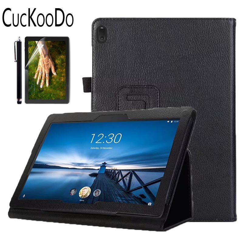 Étui socle pliable en cuir PU pour Lenovo TAB E10 TB-X104F 10.1 pouces tablette libération: Black.3in1