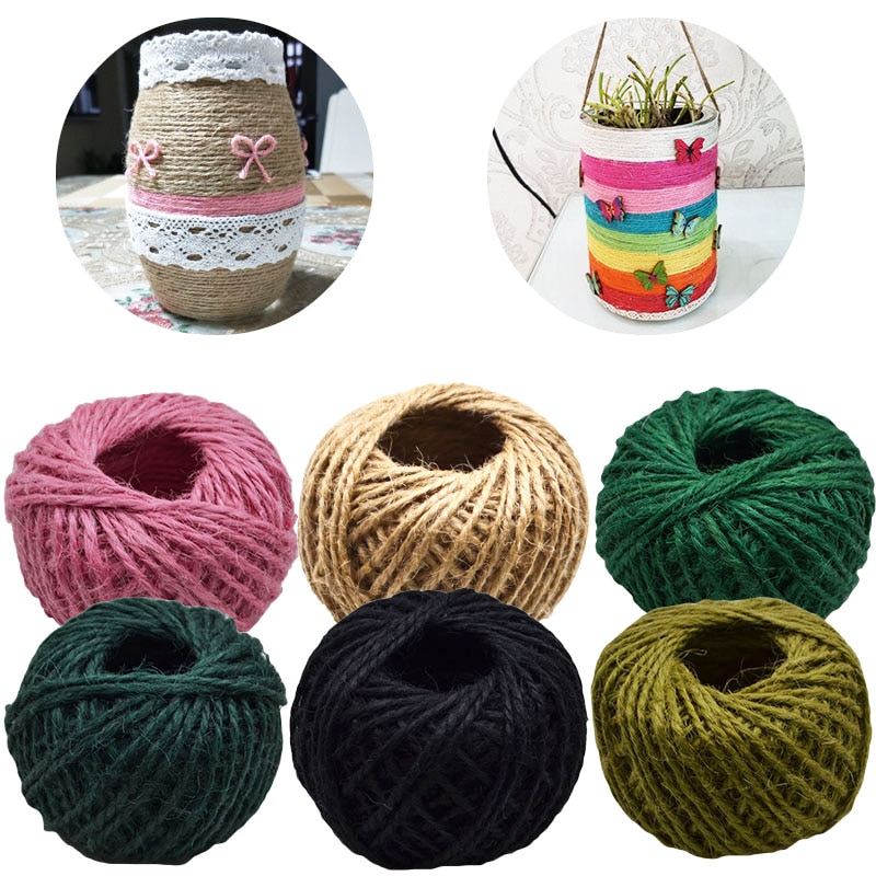 Corde en Jute naturelle, 30/rouleau, corde en chanvre naturelle, pour étiquette tissée à accrocher, fournitures d'emballage pour événements de mariage et fêtes
