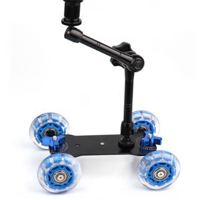 Schreibtisch Dolly+11'' Magic Arm Tabletop Mobile Rolling Video Rail Skater for DSLR Camera Slider Track Dolly Car & Magic Arm: Dolly Car-Magic Arm