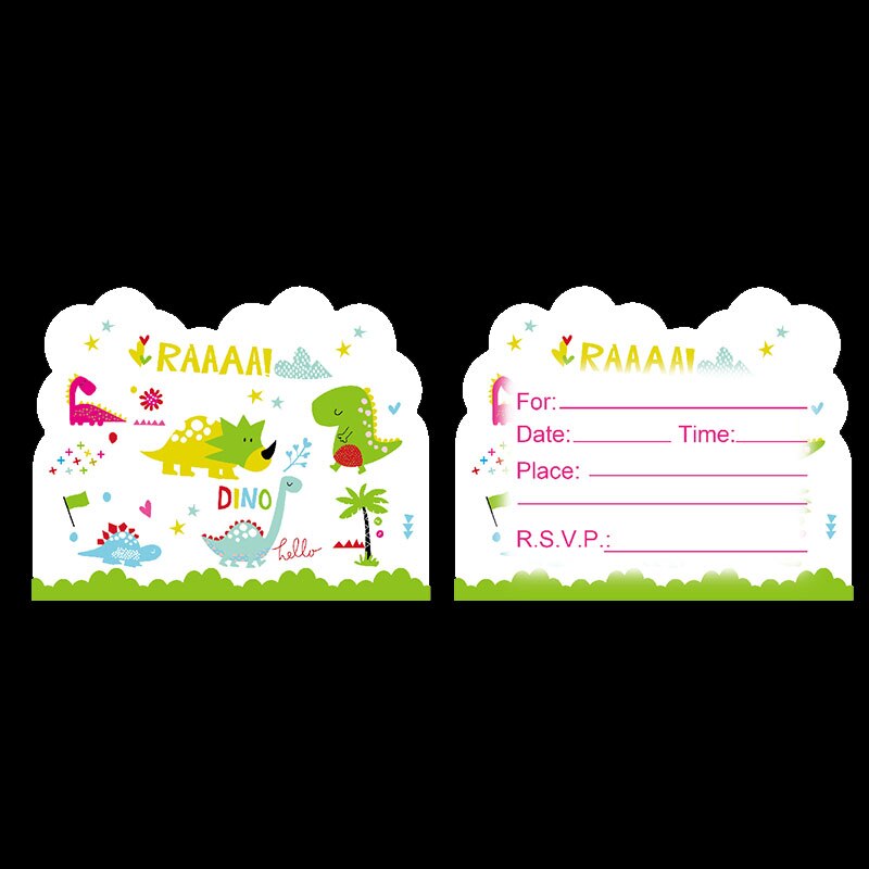 10pcs/lot Dinosaur invitations Dinosaur birthday party decorations Dinosaur theme birthday party invitations cards