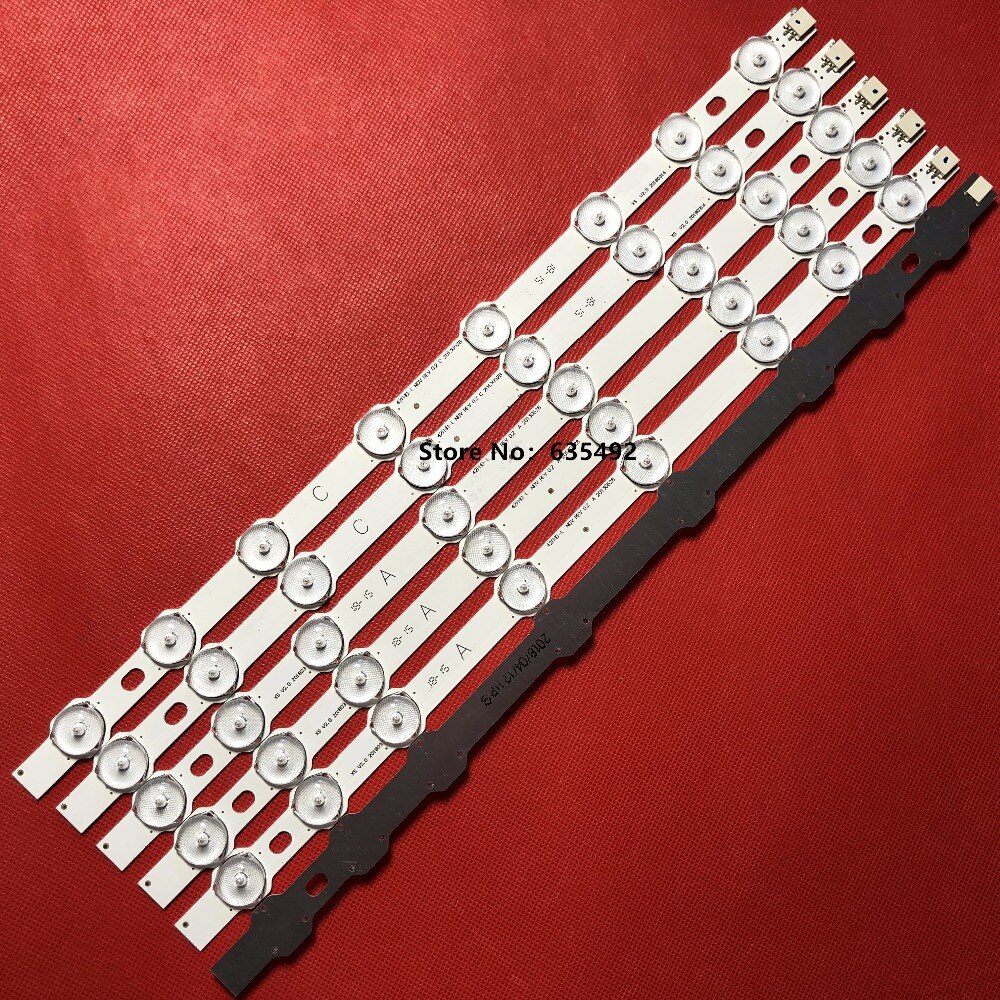 6 stuks 374mm 8 led-achtergrondverlichtingsstrip voor hitachi 42 " tv innotek 42 fhd-l ndv rev 0.2 42 hxt 12u ves 420 undl -n01 42 hxt 12u led 42 f 7275