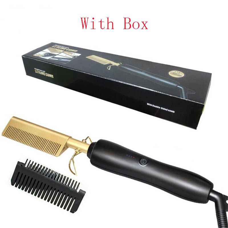 Stijltang Strijkijzers Kam Haar Rechttrekken Borstel Verwarming Kam Haar Rechte Styler Curling Iron Hair Curler Kam: Type-2 / VS