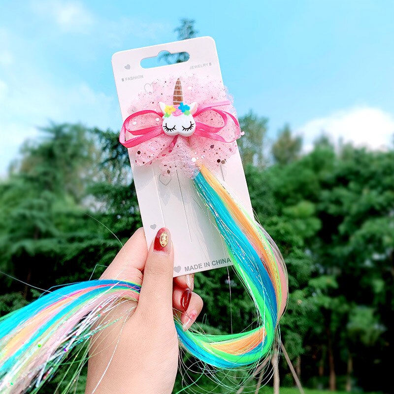 Rosa Bogen Haar Clip Regenbogen Für Mädchen & Frauen Bunte Prinzessin Haar Erweiterungen Clip Haar Zubehör Schmetterling Kopfschmuck Party: BT62395