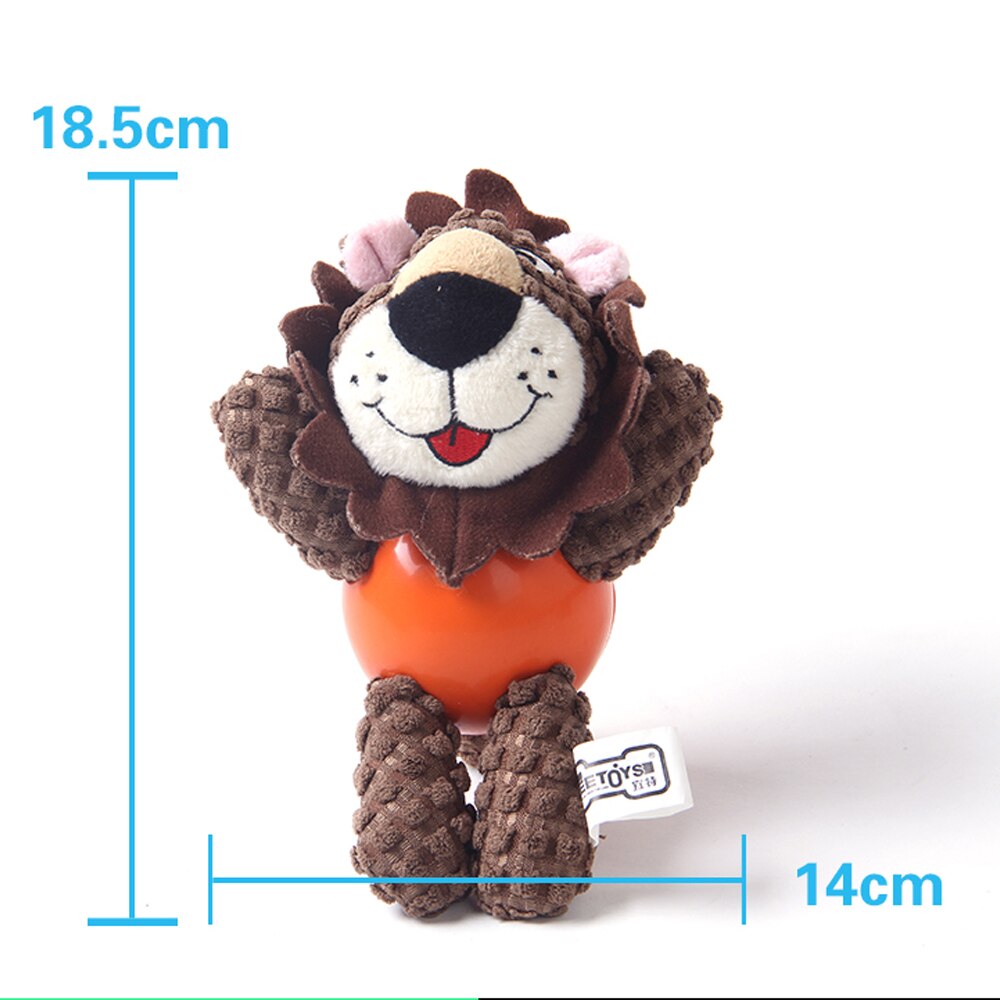 Jouets en velours côtelé couinant pour chien, jouets en peluche en forme d'animal, produits couinants, Puzzle résistant aux morsures, jouet molaire interactif, accessoires pour animaux de compagnie: lion