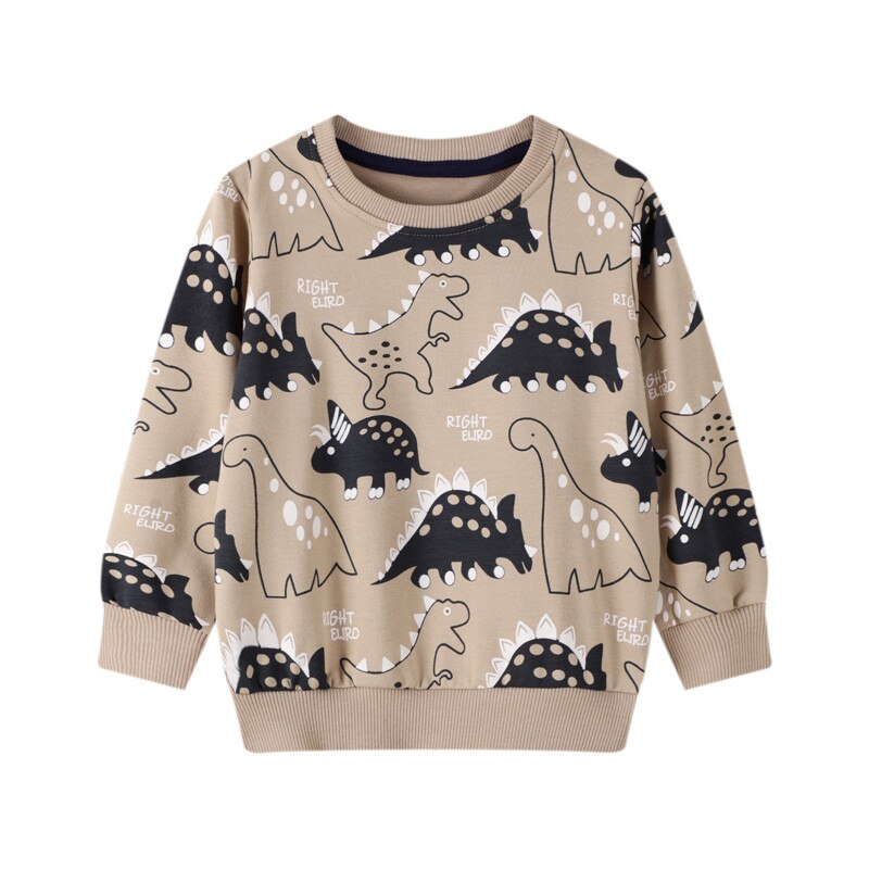 Kids Dinosaurus Applicaties Katoen Sweatshirt Jongens T Shirts Herfst Lange Mouw Tops Kinderen Jongens Shirts Kleding Jongens Kleding