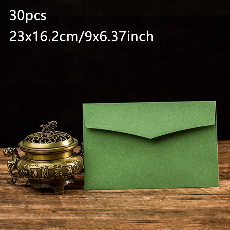 30 szt. Koperta 23x16,2 cm Artykuły dla małych solidny 200g Papier kraft Pocztówka Wiadomość Opakowanie Zaproszenie Ślubne artykuły papiernicze: żółty