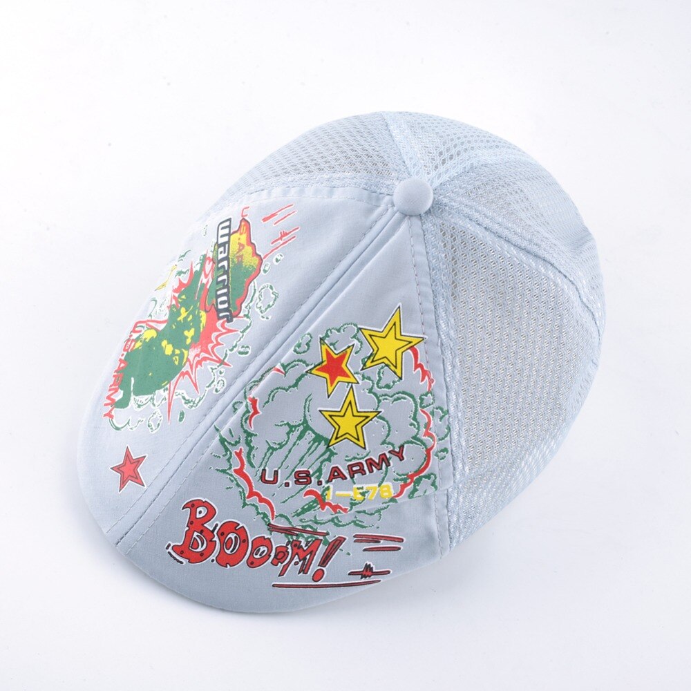 Boinas de primavera y verano para niños, sombreros de retales de malla transpirable para niño y niña, gorra estampada colorida del Ejército de los EE. UU. Y EE. UU. AF