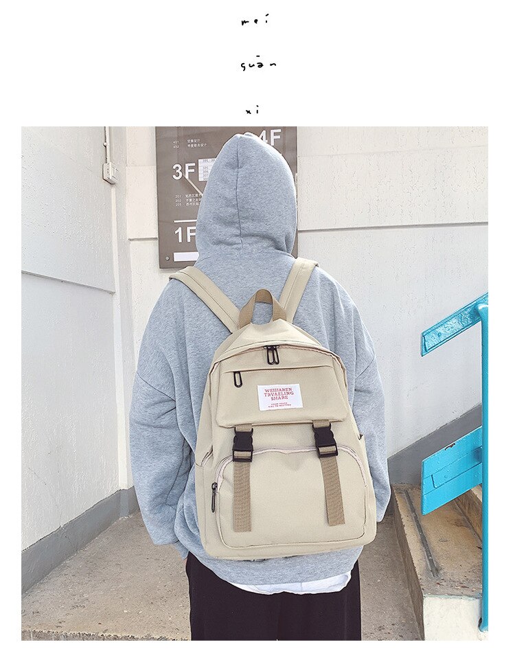 Women Girls School Bag Letter Printed Casual Backpack Mini Rucksack Purse Travel Handbag: 4