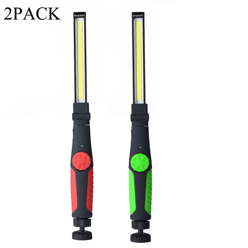 Lampe de poche pliante à Led pour le travail, bande Rechargeable, lumière d&#39;inspection magnétique, atelier de réparation de voiture, éclairage de torche, 1/3/6 paquets: Red-Green