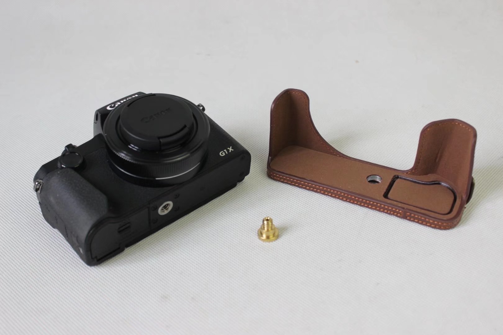 Étui demi-coque en cuir pour appareil photo, étui de protection pour Canon PowerShot G1X Mark III G1XIII G1X3, ouverture de la batterie