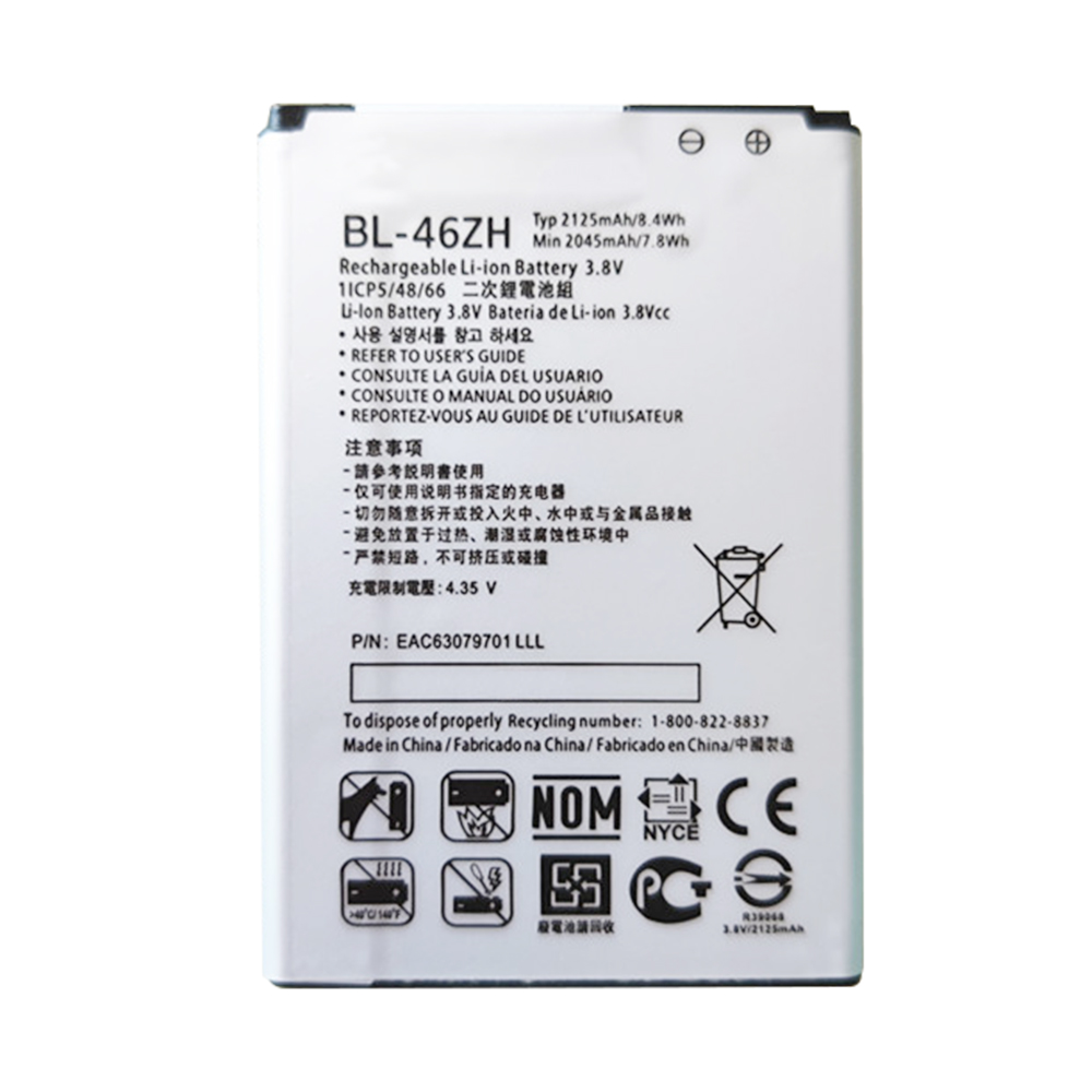 2125mAh BL-46ZH Battery For LG AS330 K332 K350N K371 K373 K7 Tribute 5 K8 ) K89 LS675 LS675 M1 M1V MS330 US375 X210