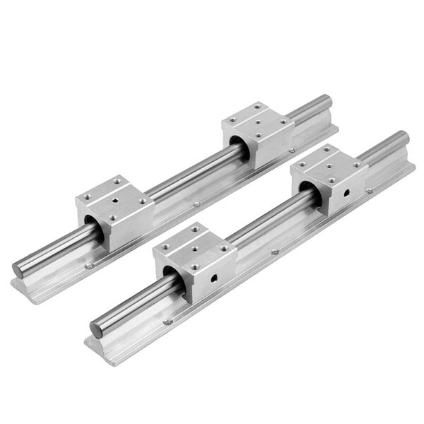 Lineaire Rails En Lagers, 2 Stuks Lineaire Geleiderail 300Mm + 4 Stuks Linear Bearing 12Mm Dia Blokken SBR12UU: Default Title