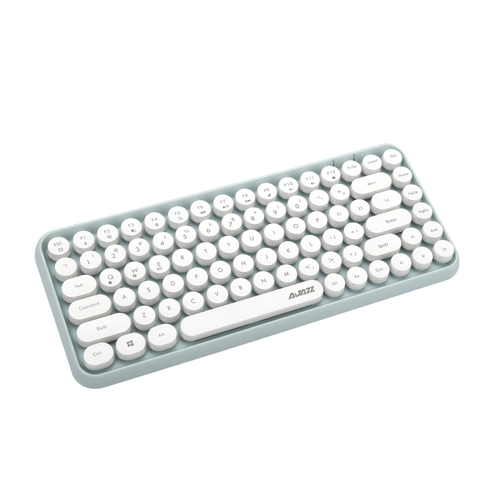 Bluetooth wireless gaming office keyboard 84-key classic retro circular keyboard with noise reduction technology plug and play: MG