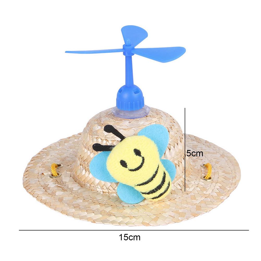 canna sombrero cappello mini elica carina cappello intrecciato cappello secchiello per cani di piccola taglia media Costum accessori per animali domestici puntelli fotografici