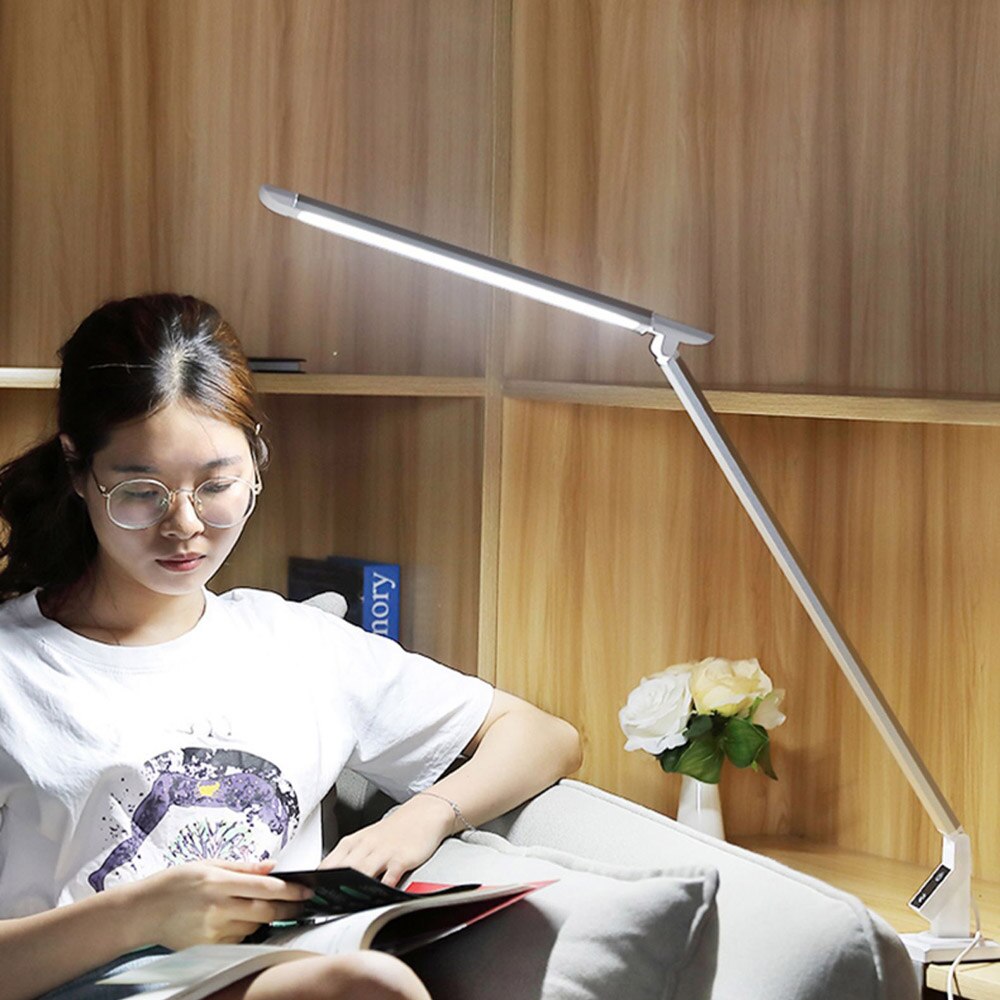 Artpad 12w Clip Lamp 3 Color and 5 Levels Dimming Brightness/Color Temperature/Remote Control Table Illimination Reading Lights