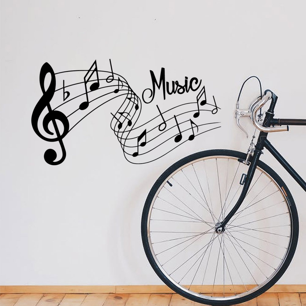 Decoratieve muziek muursticker voor kinderkamer decoratie bar thuis slaapkamer decor muurtattoo behang stickers stickers