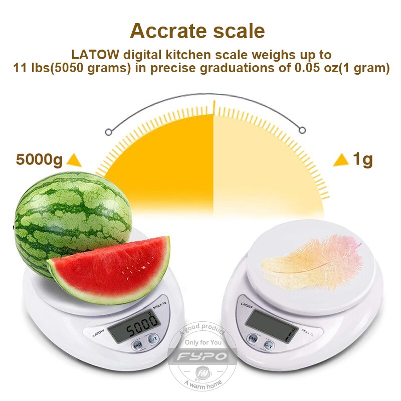 5kg/1g Kitchen Scales with Tray balance Cuisine Foods Measuring weighing Jewelry Medicine scales LED Measures electronic scales