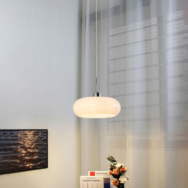 Moderne oranje witte glazen kroonluchterverlichting voor woonkamer, eetkamer, slaapkamer, plafond, binnen, hanglamp, dimbare home deco-lamp