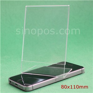 Acryl Schuine Card Frame 8x11 cm Portret Landschap, a7 clear plastic teken houder schuine stand desktop tag ad poster L-display: 8x11cm vertical