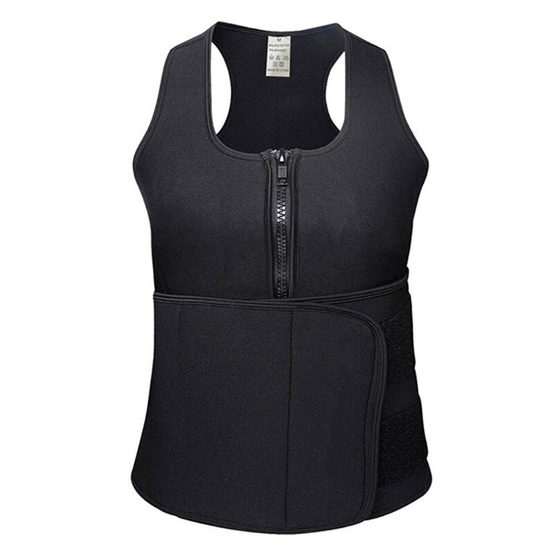 Chaleco de Fitness de para hombre, chaleco masculino de , corsé de vientre y cuerpo, corsé de Fitness sudoroso,: black / XXXL