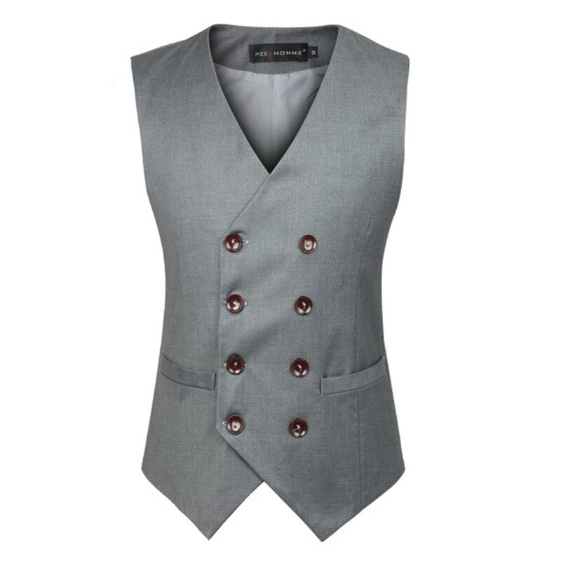 Miesten Klassinen Slim Fit Kaksoisnapitettu Liivi V-kaula Puuvilla Muodollinen Plus Koko M-6XL: Harmaa / S