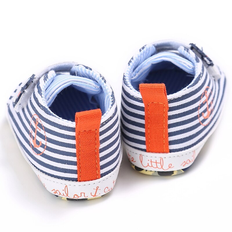 Babyschoenen babyjongens schoenen eerste loopschoenen cartoon gestreept peuter baby's bebé schoenen 11cm 12cm 13cm 0-18 maanden