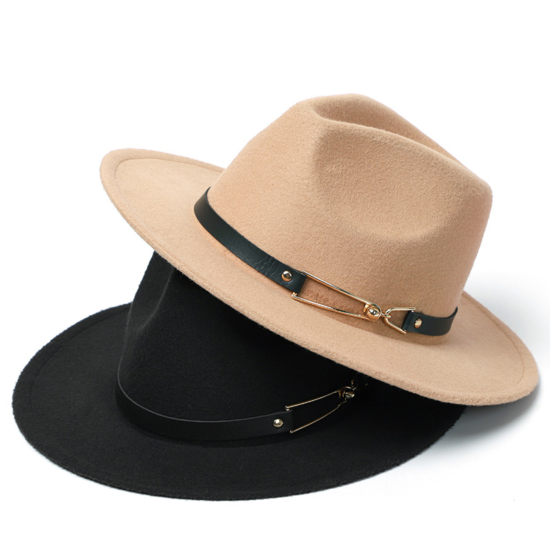 Zimowe filcowe kapelusze Fedora męskie imitacja wełny kościelna moda jesienna szerokie rondo topowe kapelusze damskie filcowy kapelusz