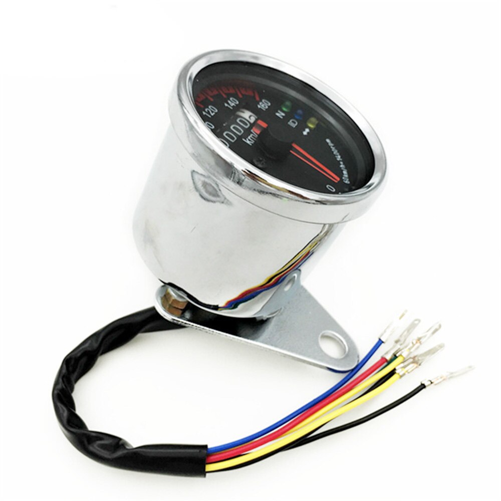 Moto Cafe Racer velocímetro odómetro indicador 0-160 km/h instrumento con indicador LED