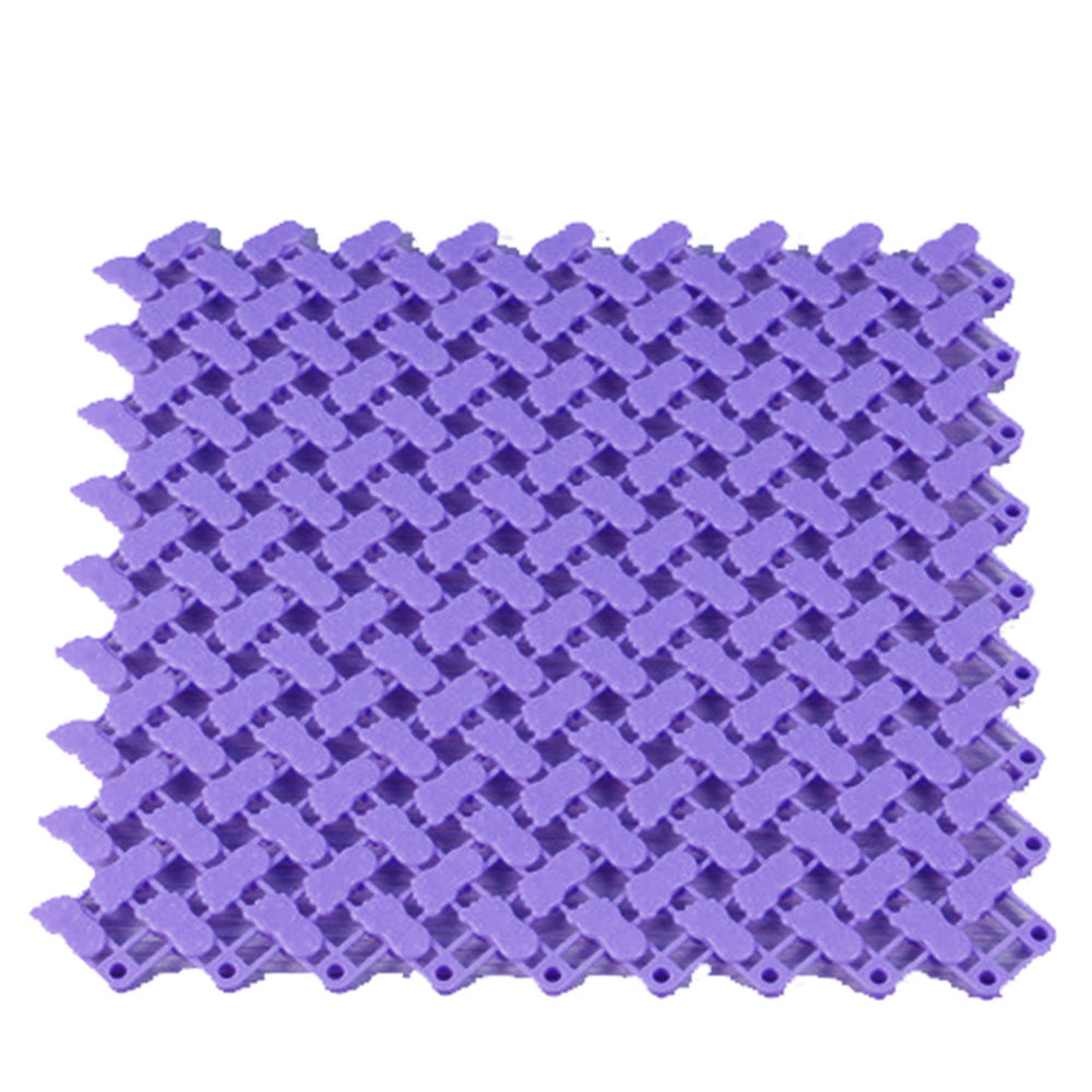 1pc diy tæppe slikfarver plast bademåtter let badeværelse massage tæppe brusebad skridsikker måtter l *5: Lilla