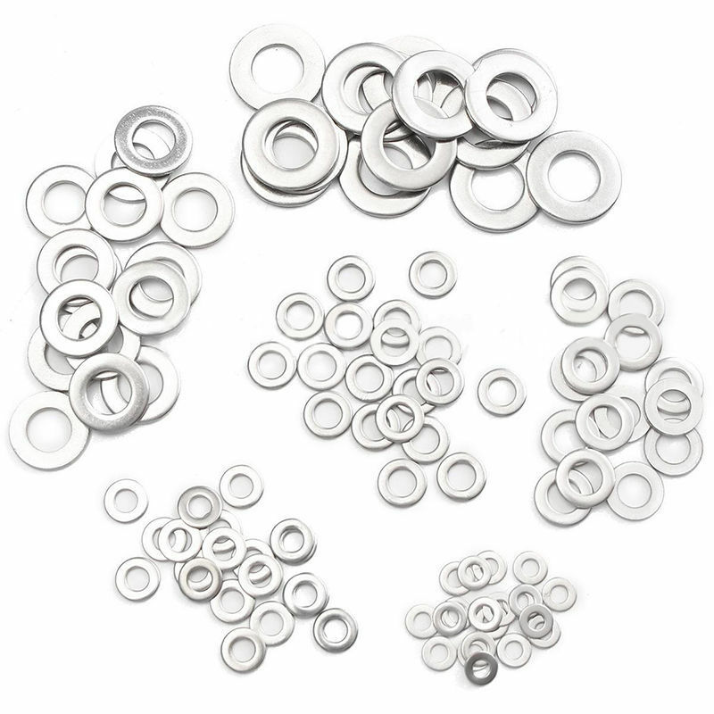 105Pcs Stainless Steel Washer/Spring Metric Washer Assortment Set M3 4 5 6 8 10