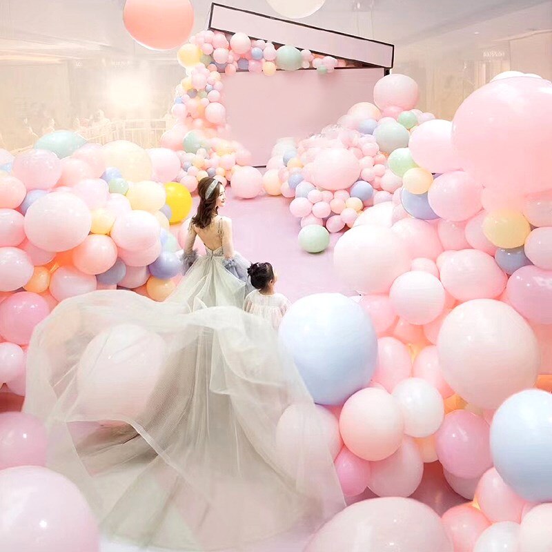 50 /100pcs 10inch Multicolor Pastel Candy Balloons Wedding Baloons Round Macaron Balloon Arch Decoration BirthdayParty Balloons