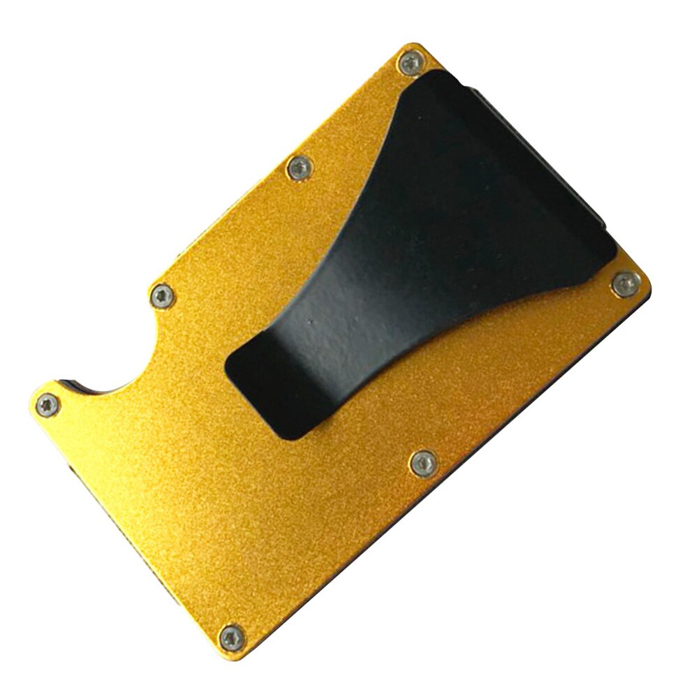 Visitkortetui ultra-tynd praktisk tegnebog metalui aluminiumskortholderbeskytter: Guld