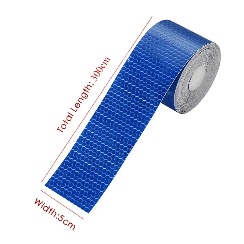 Cinta reflectante de 5cm x 3m para coches, camiones, motocicletas, Reflector de luz de advertencia, tira de de seguridad, pegatina protectora automática