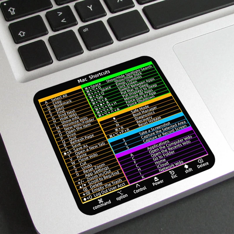 Pegatinas transparentes para teclado de ordenador portátil, pegatinas de atajos para Windows, pegatina de vinilo para MacBook Air/Pro 13, calcomanía de atajos de referencia de 16 pulgadas