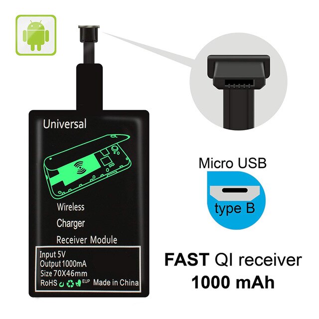 Universal Qi Wireless Charging Kit Transmitter Charger Adapter Receptor Receiver Pad Coil for iPhone 5 6 7 for Android Phone